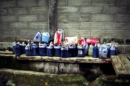 Street garbage wall