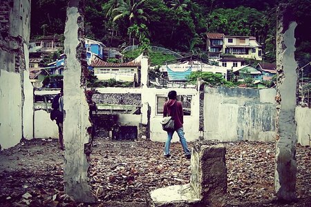 Ruin destroyed natural disaster photo