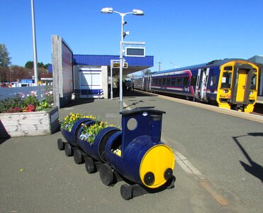 Railway children toy wooden train photo