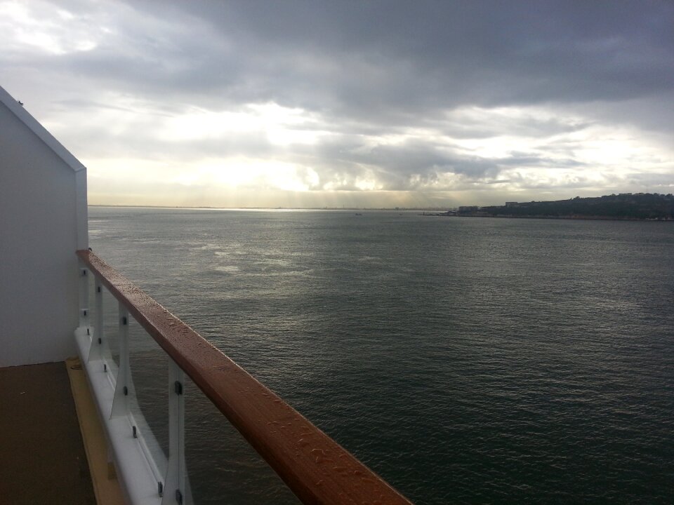 Cruise ship on lake view