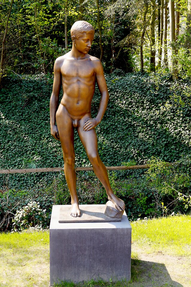 Young man art tourism