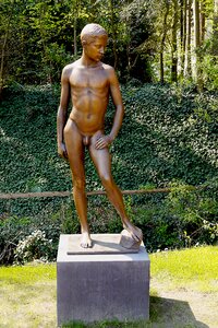 Young man art tourism