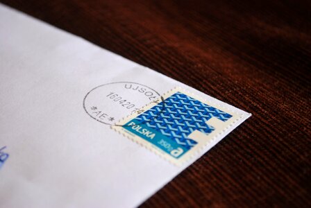 Postal codes stamp the envelope photo