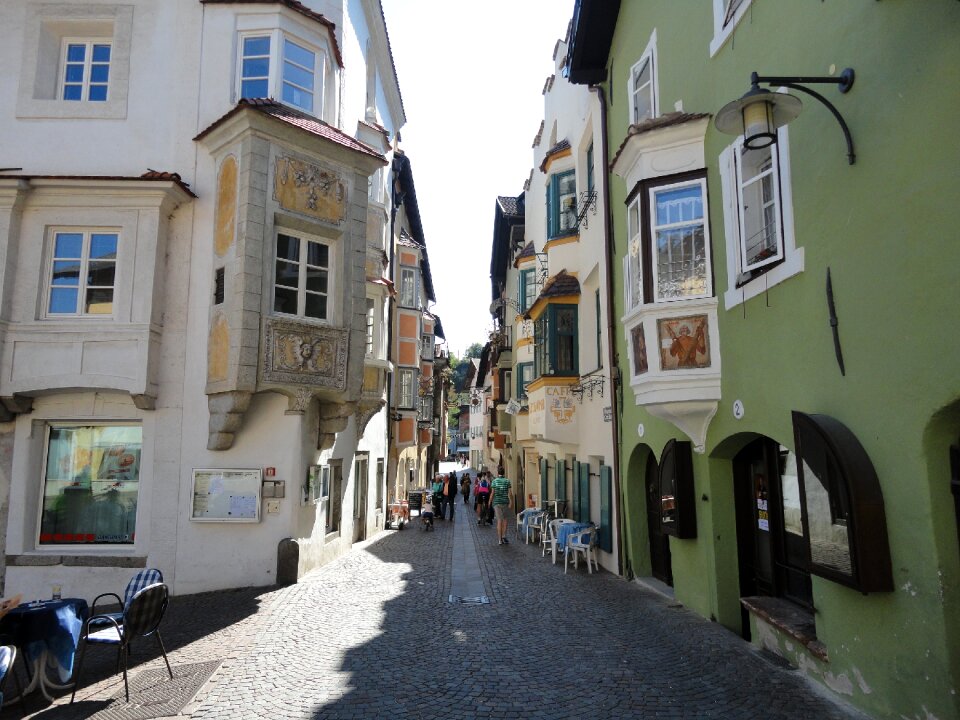 Italy historic center houses facades
