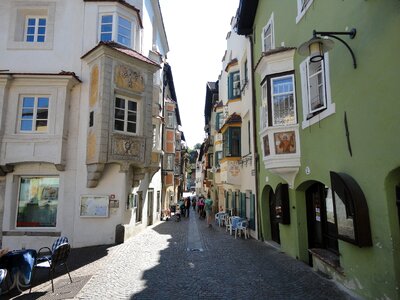 Italy historic center houses facades photo