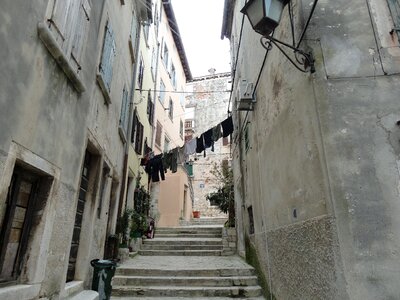 Historic center laundry clothes line photo