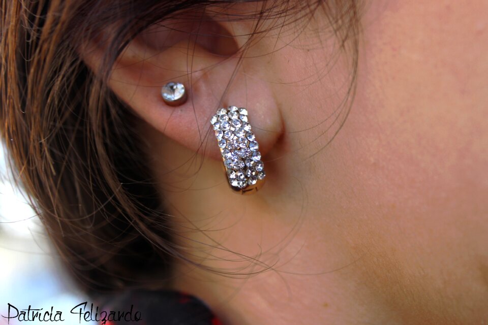 Fashion earrings woman photo