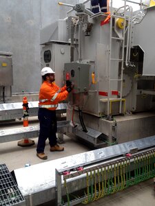 Worker repairs industry