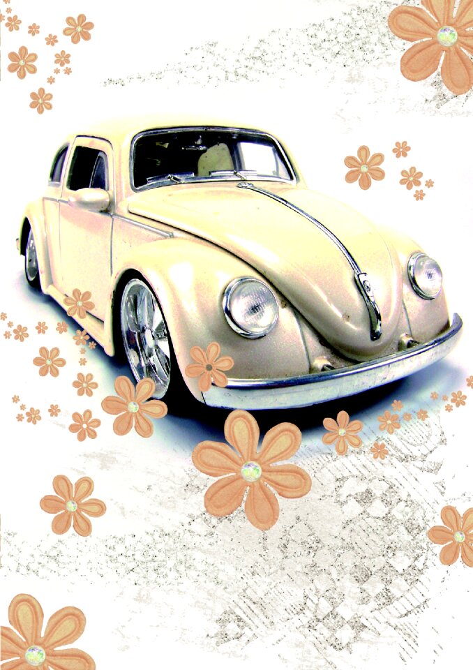 Retro card greeting card volkswagen
