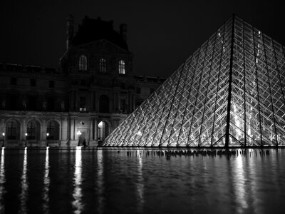 Pyramid reflections water photo