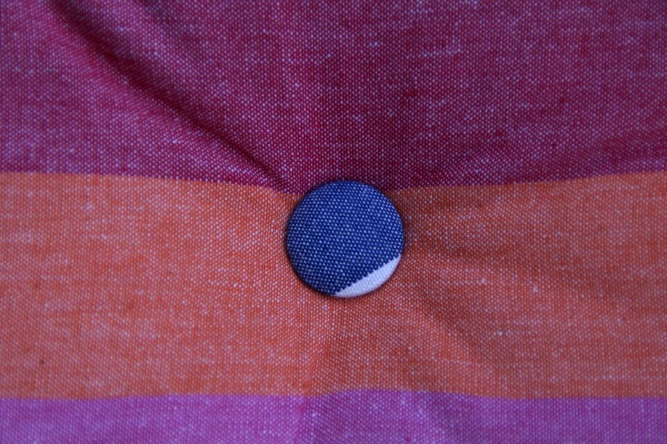Button fabric coating fabric covered