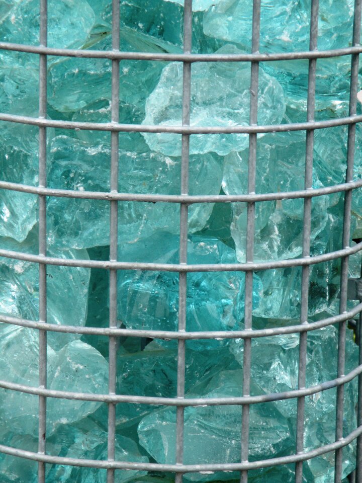 Glass blocks turquoise form