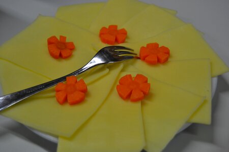 Cheese plate breakfast fork