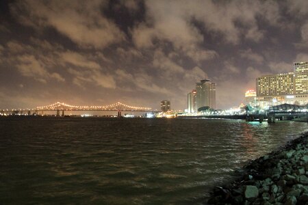 Night bridge city photo