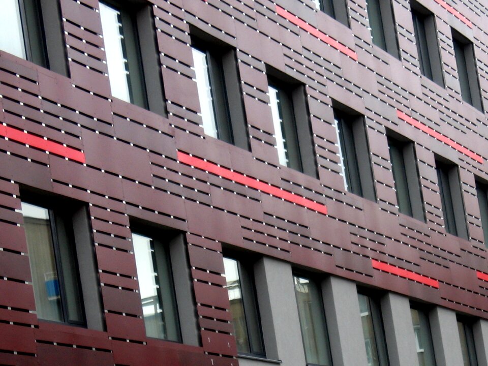 Facade window red