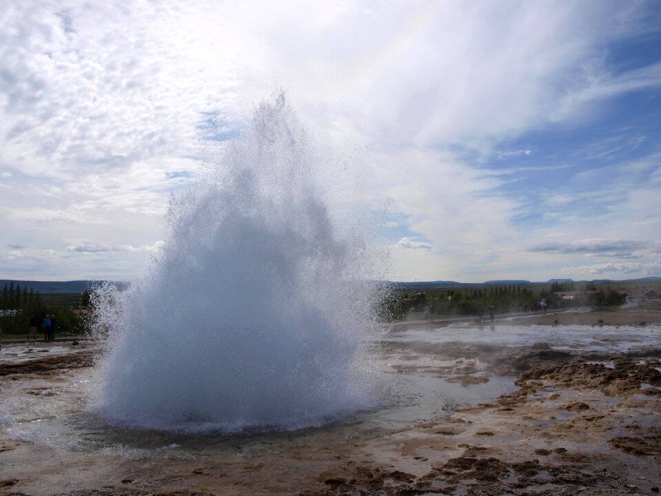 Landscape fountain eruption
