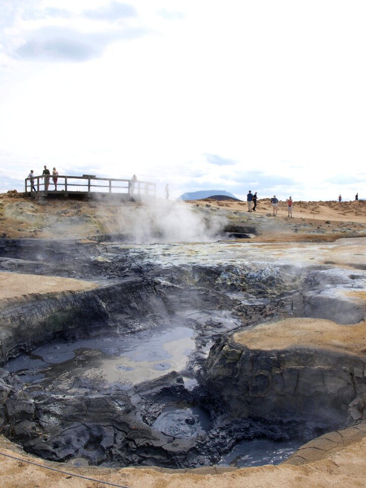 Landscape volcano thermal spring