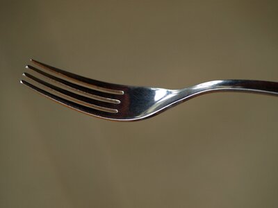 Metal fork eat close up photo