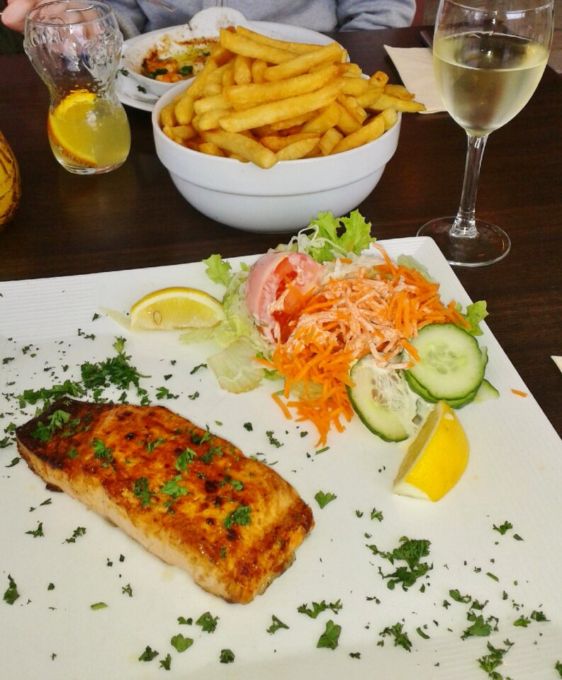 Pollack salmon steak fish