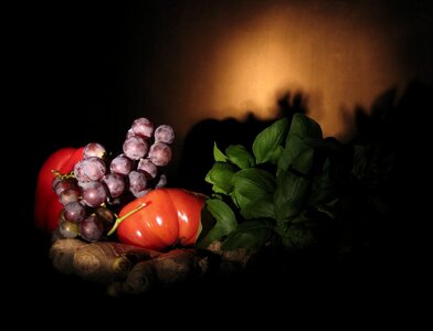 Tomato grapes composition photo