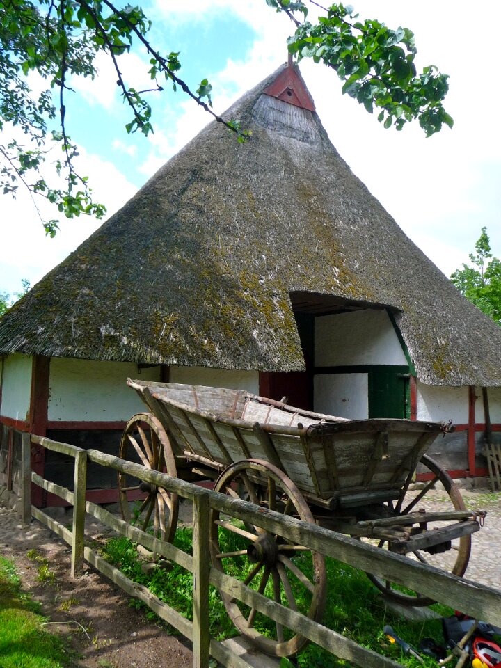 Thatched roof country fence