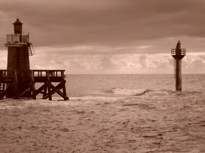 Pass sea sepia photo