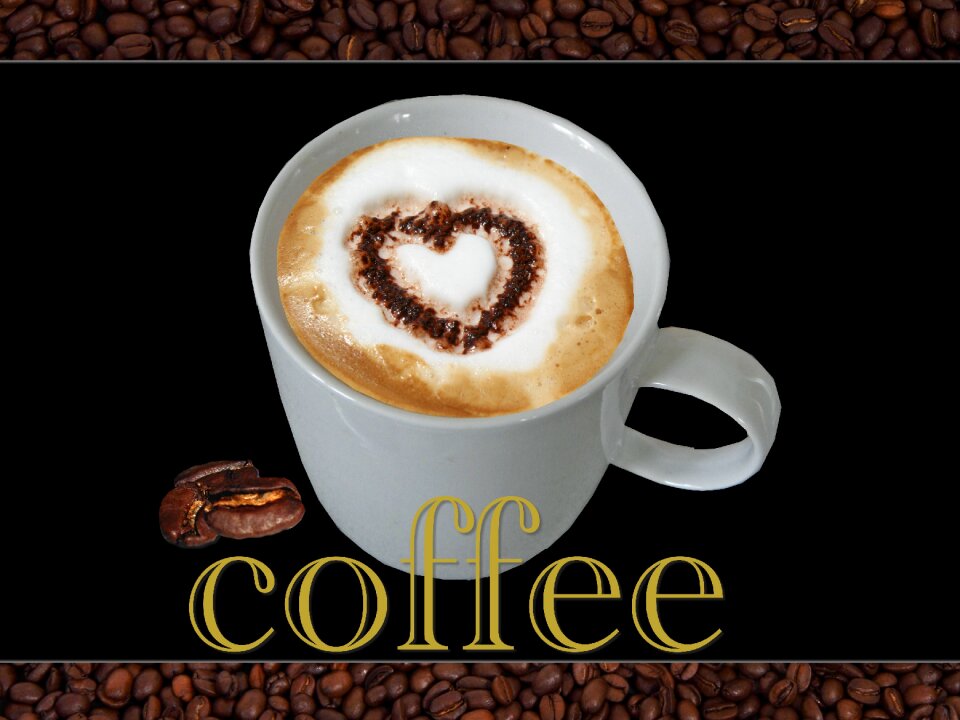 Love coffee hot love double heart