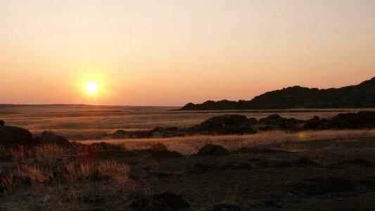 Sahara desert sunset photo