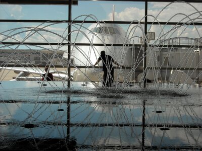 Boeing 747 airplane fountain