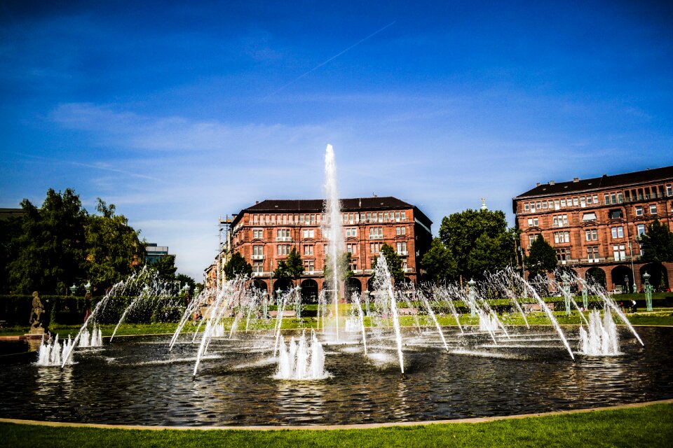 City fountain water
