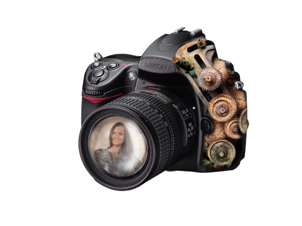 Photo photomontage old and new