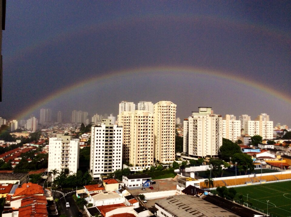 Rainbow city sky