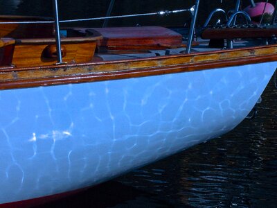 Sailboat keel reflection photo