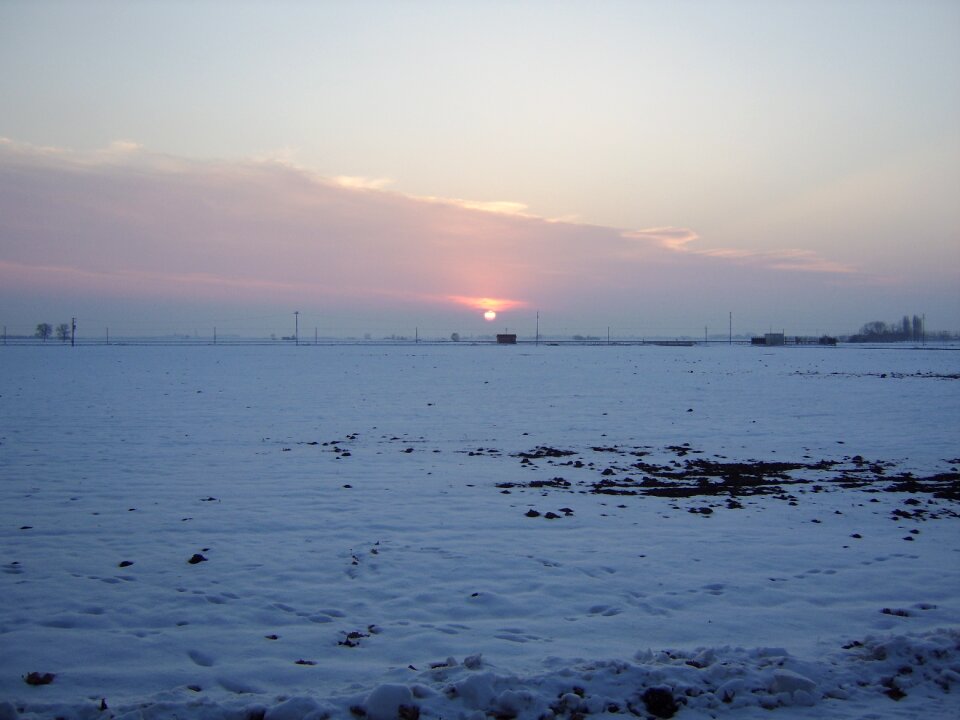 Sunset snow skyline