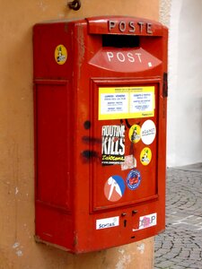 Letter boxes post red