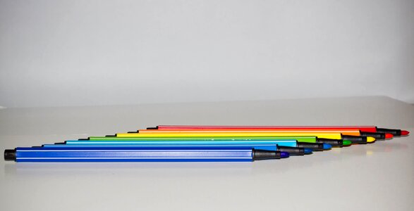 Felt tip pens color rainbow