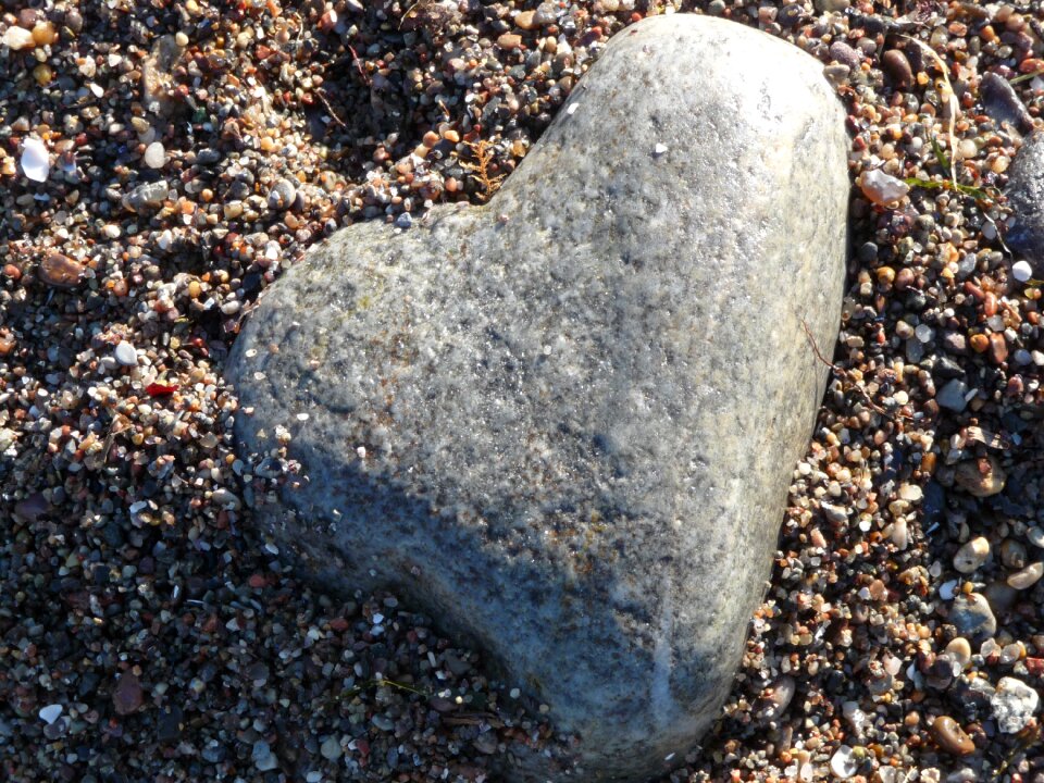 Stone heart brown grey photo