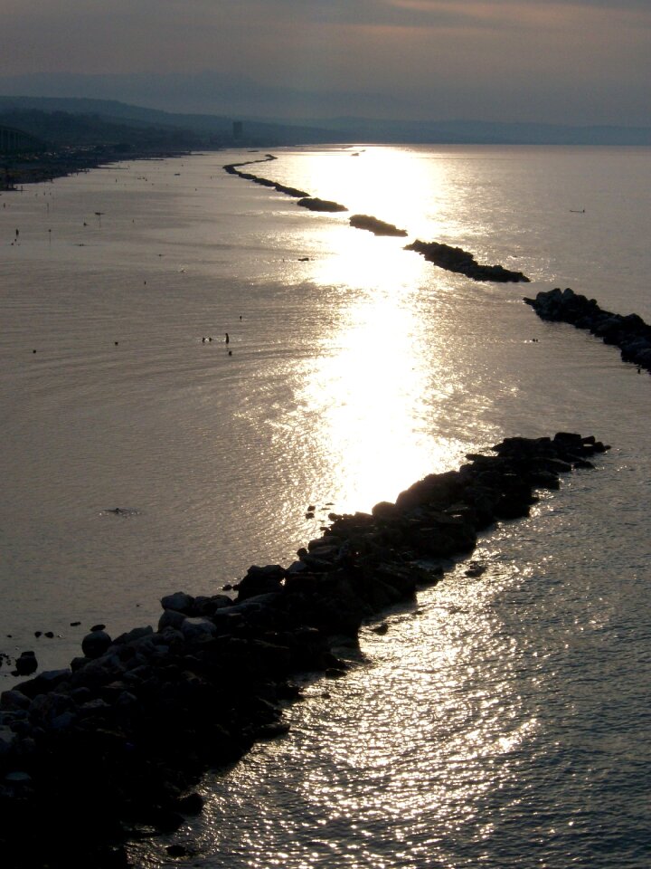 Setting sun evening italy