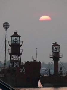 Yangon river sunset