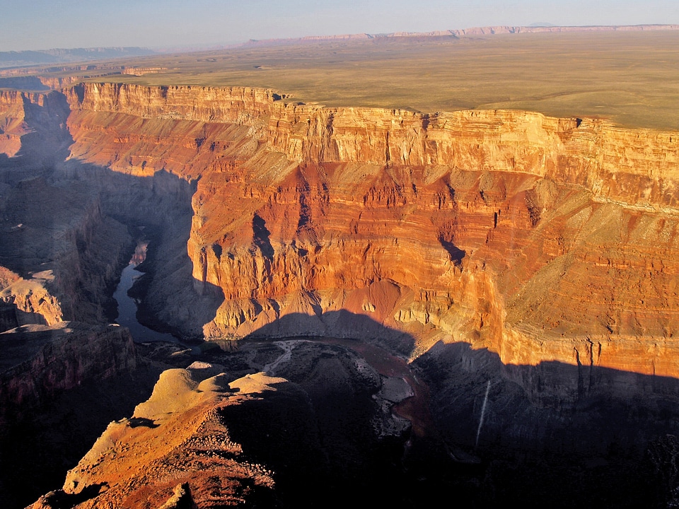 Aerial view canyon red landscape