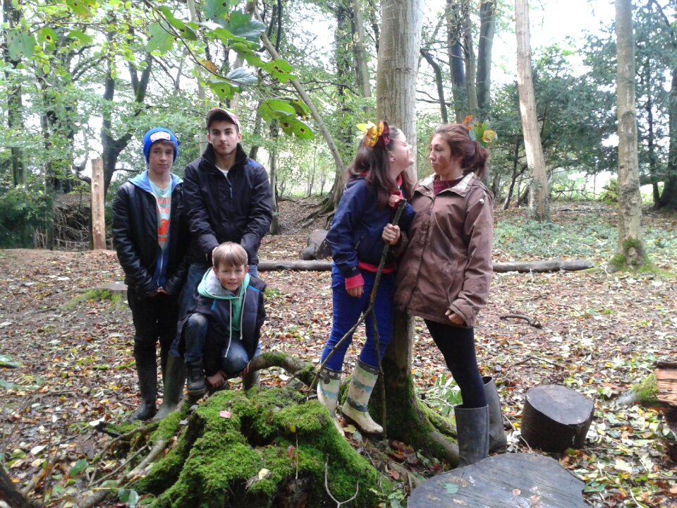 Woods children mud