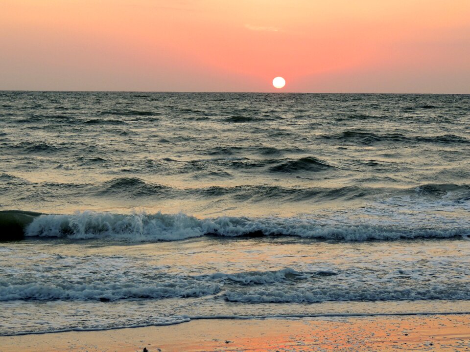 Beach shore sunset