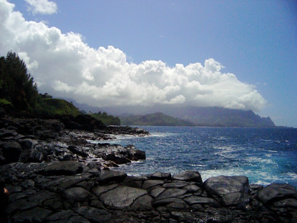 Blue sky shore