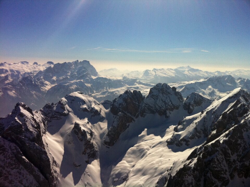 Mountains sky sun