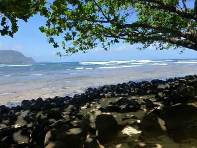 Sand rocks coast photo