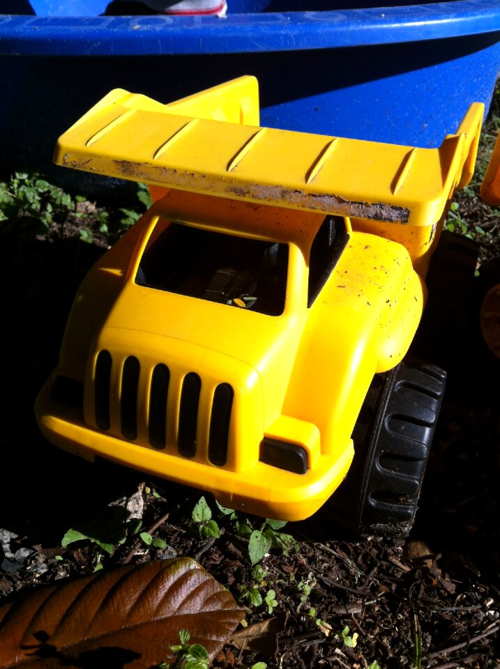 Sand pit earth mover yellow