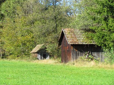 Cottages meadow green photo