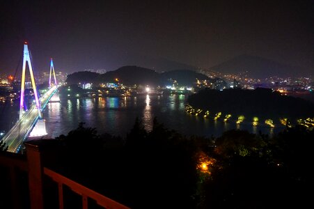 Yeosu stone mountain bridge night view