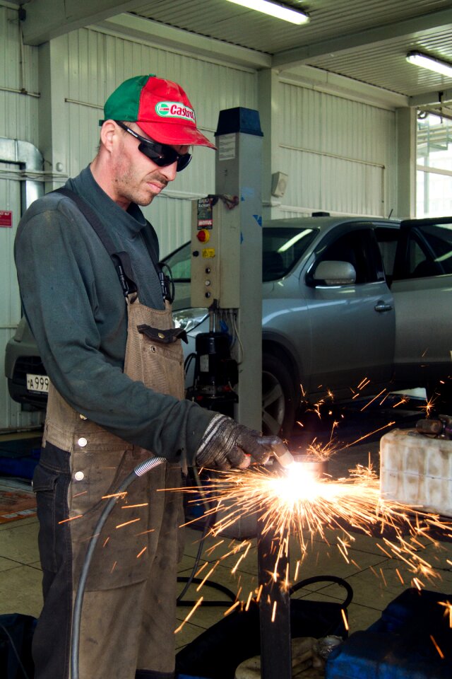 Mechanic car service welding