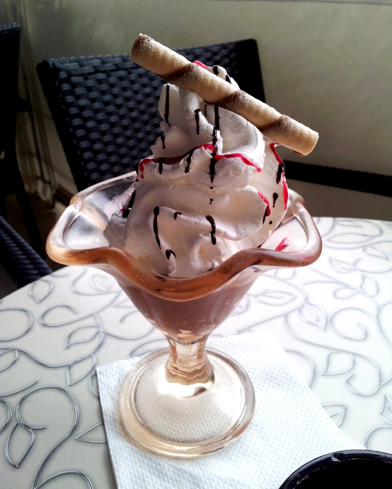 Chocolate wafer ice cream cup